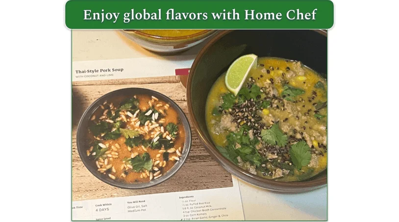 A bowl of Home Chef’s Thai-Style Pork Soup
