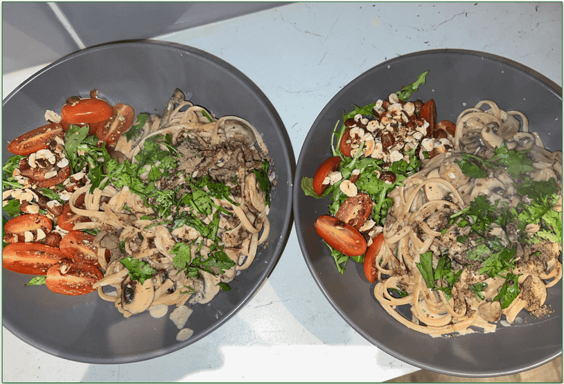 Green Chef's Mushroom Truffle Linguini cooked by our expert reviewer