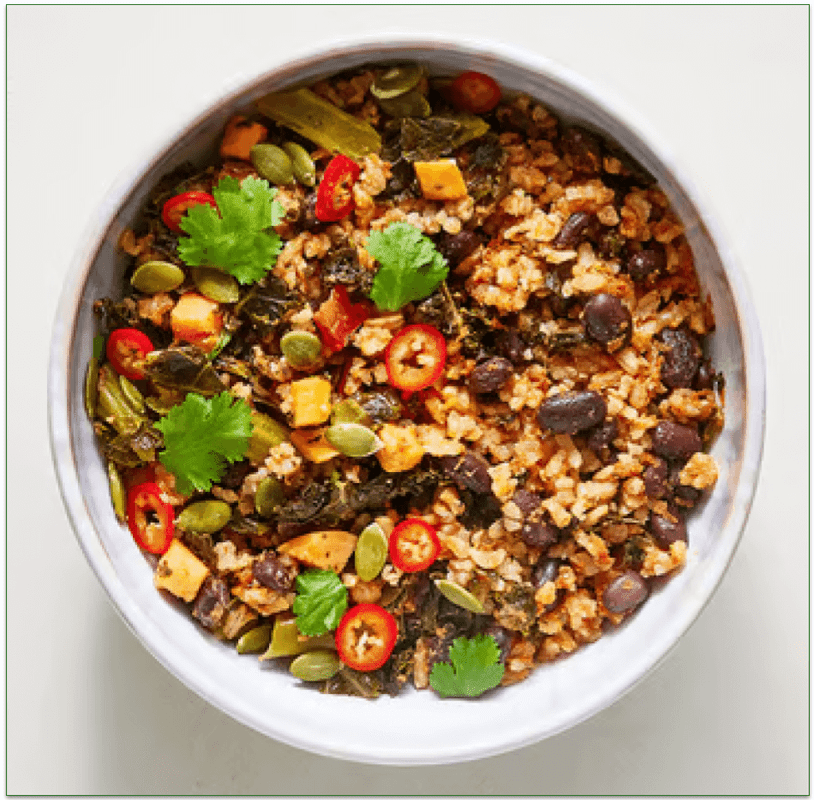 a screenshot of splendid spoon's brown rice taco bowls