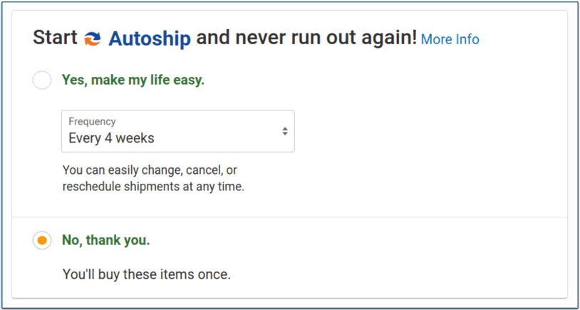 3: Activate Autoship on your items