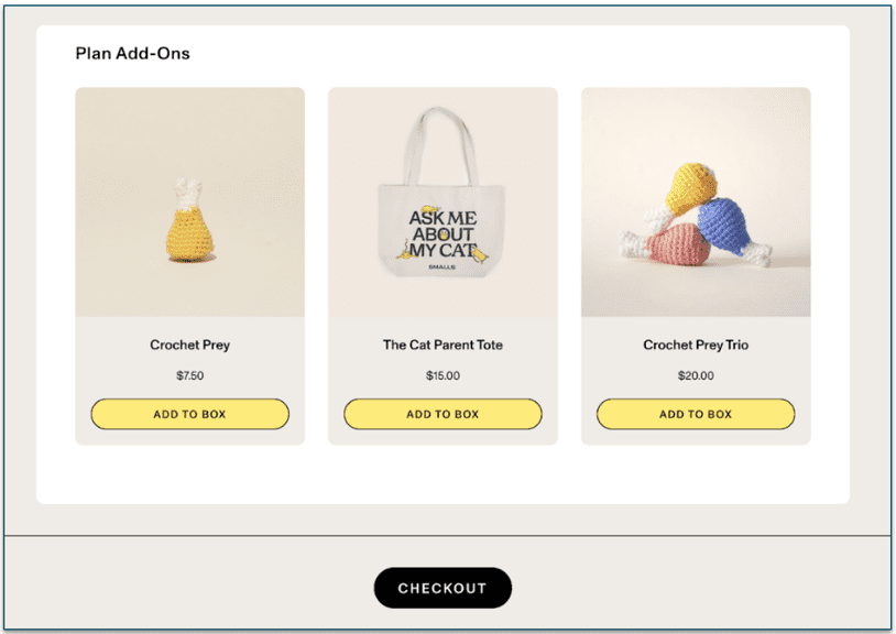 Add-ons are available for an extra cost