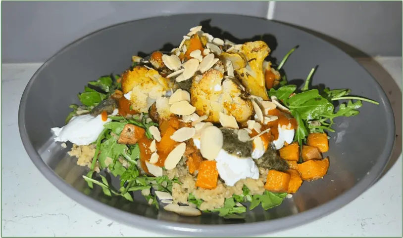 Photo of Green Chef's Harissa and Zhoug Cauliflower dish served in a bowl