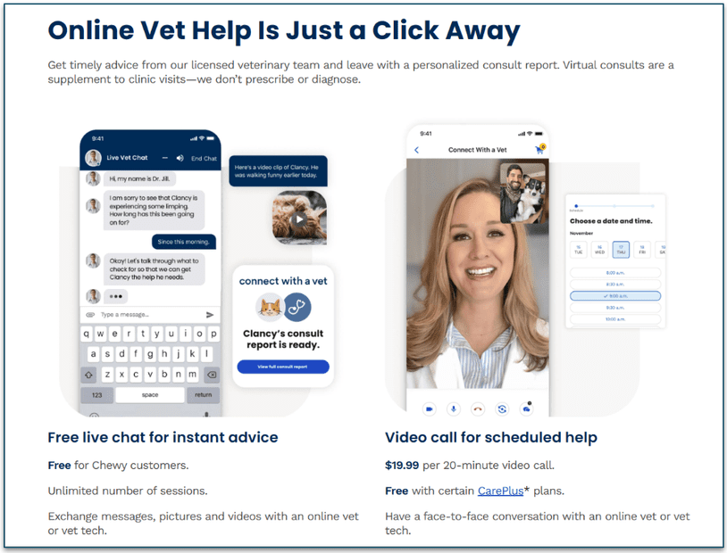 Free vet advice from Chewy gives you peace of mind