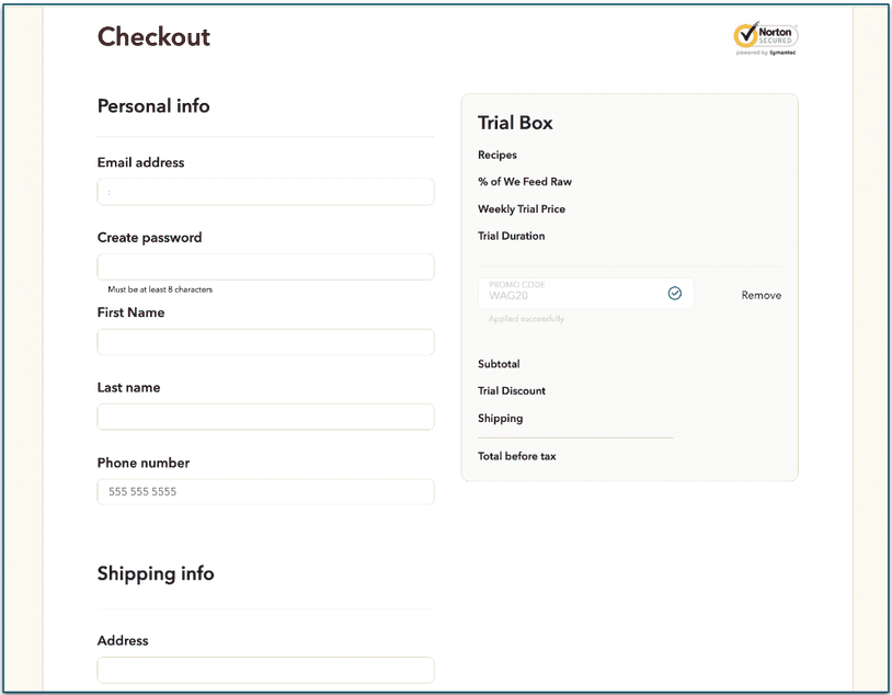 Step 5. Provide billing, shipping, and payment information