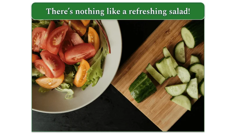 A simple and refreshing salad being made