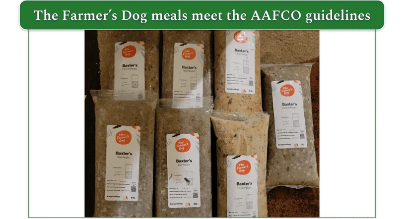 7 packaged The Farmer's Dog fresh recipes