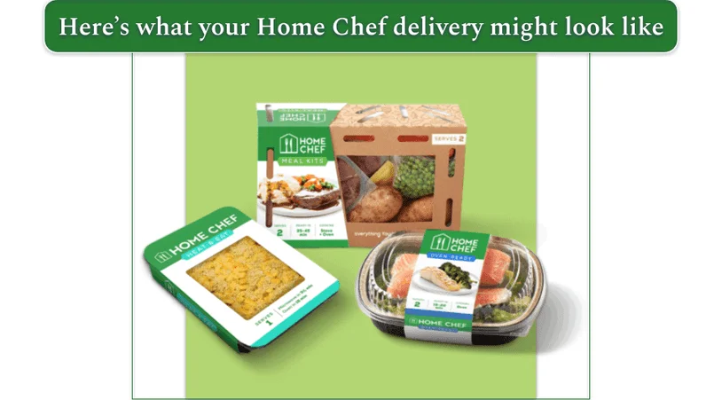 Home Chef's delivery boxes and ingredient organization