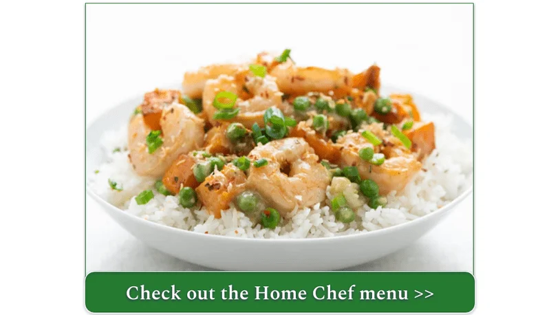 a screenshot of the Indian Coconut Curry Shrimp from Home Chef