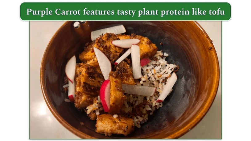 Purple Carrot's Almond Butter Tofu Bowls
