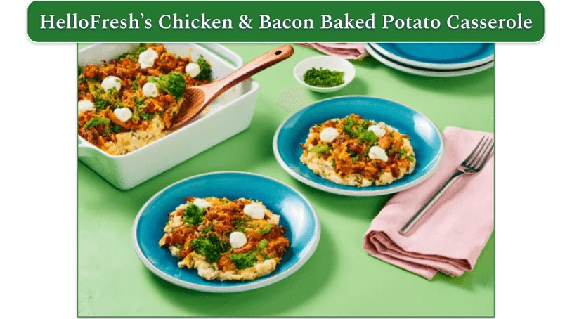 Image of HelloFresh’s Chicken & Bacon Baked Potato Casserole dish