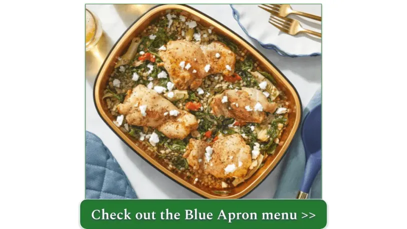 Stock photo of Oven-Baked Chicken Thighs & Couscous by Blue Apron