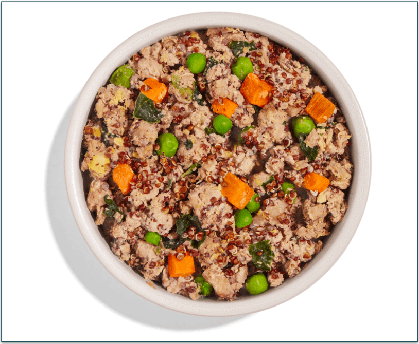 A bowl of Spot & Tango Turkey + Red Quinoa