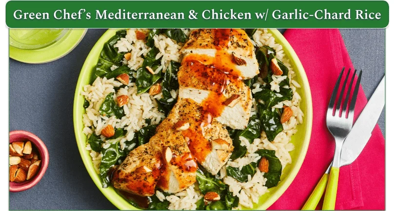 Screenshot of Green Chef's Chicken with Garlic-Chard Rice