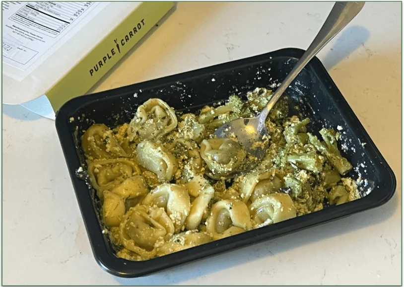 The Pesto Portobello Tortellini reheated well
