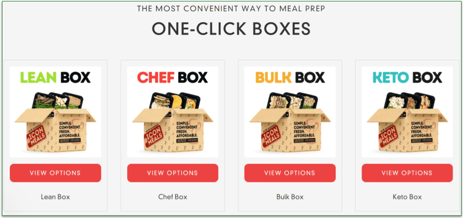 Icon Meals box selection