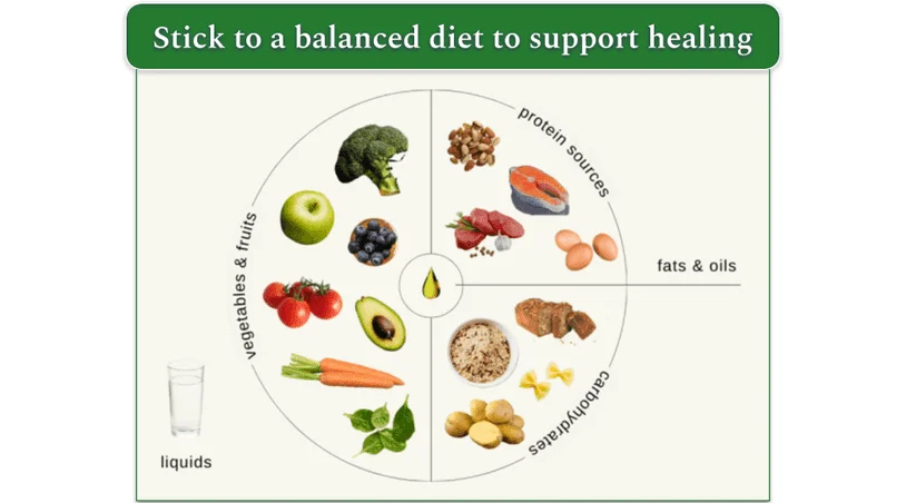 A balanced and healthy food plate