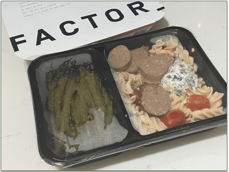 Factor’s Sausage and Creamy Spinach Fusilli