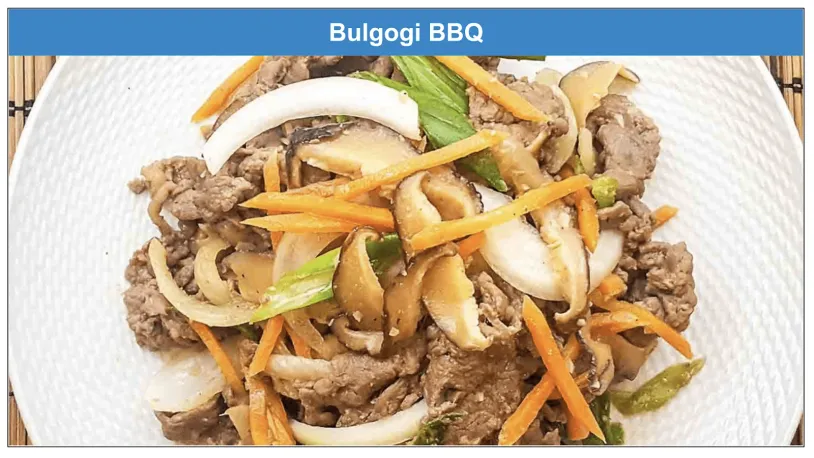doofood menu, bulgogi bbq