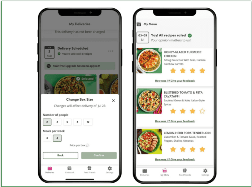 It’s easy to edit your orders with Green Chef’s app