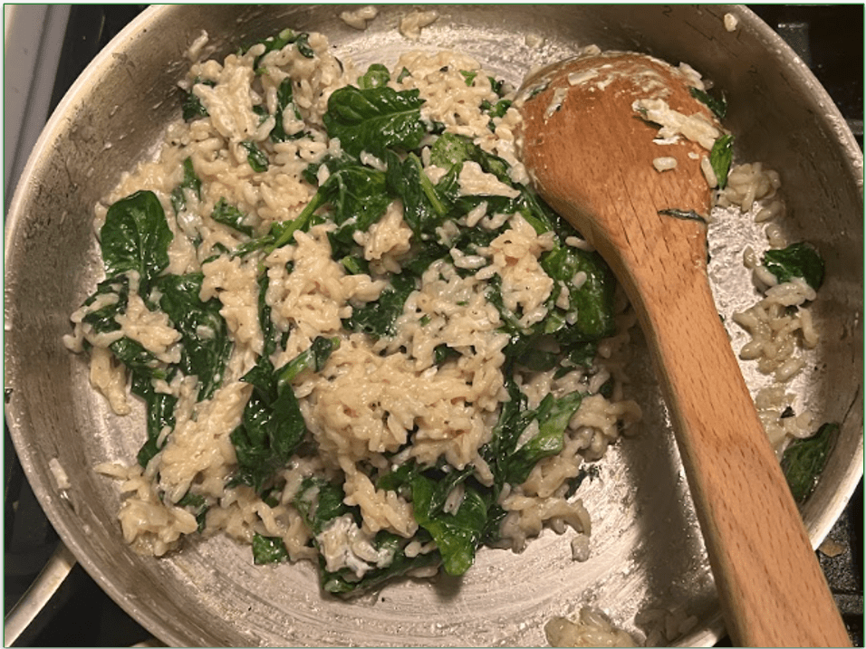 Preparing a Blue Apron meal in a pan