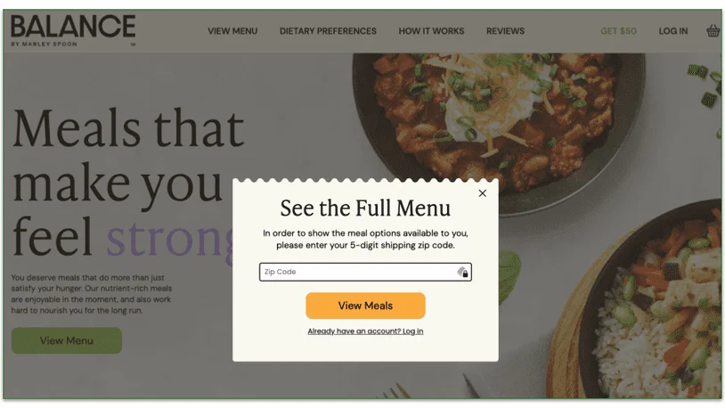 Typing in your zip code.