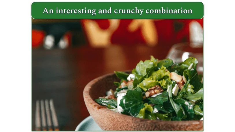 Romaine Salad with Feta, Toasted Walnuts, and Tomatoes in a bowl