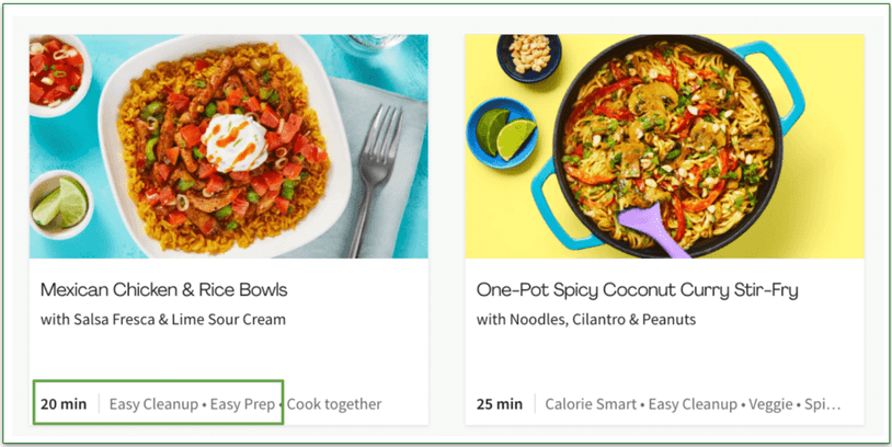 HelloFresh's quick recipes demand less time