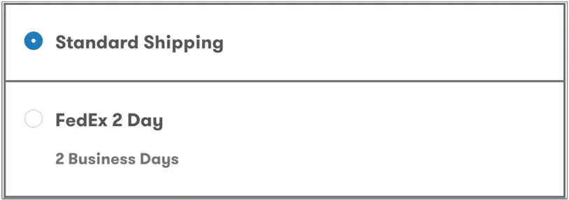 a screenshot of only natural pet's shipping options
