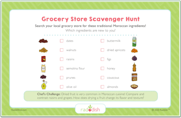 Raddish Kids' scavenger hunt