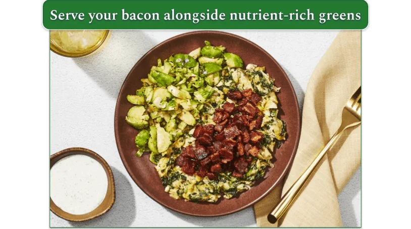 Factor's Loaded Bacon & Spinach Shredded Chicken dish