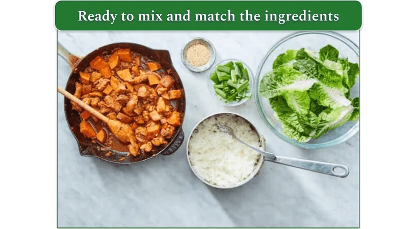 Korean Chicken Dak Galbi Lettuce Wraps as presented on Marley Spoon