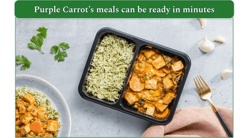 Image of Purple Carrot's Tofu Tikka Masala in a microwaveable tray