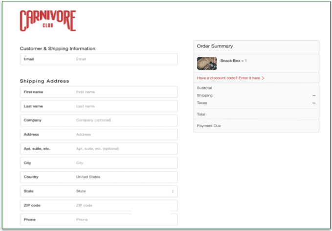Provide personal details and a shipping address