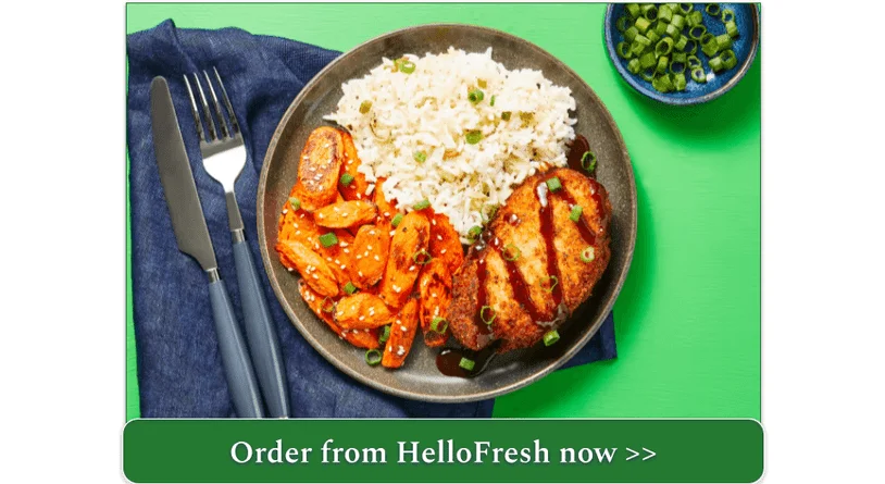 HelloFresh's Pork Katsu with sesame Roasted Carrots & Ginger Rice