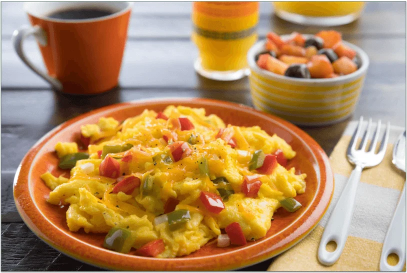 the veggie and egg scramble meal from mom's meals' media kit located at https://www.momsmeals.com/media/