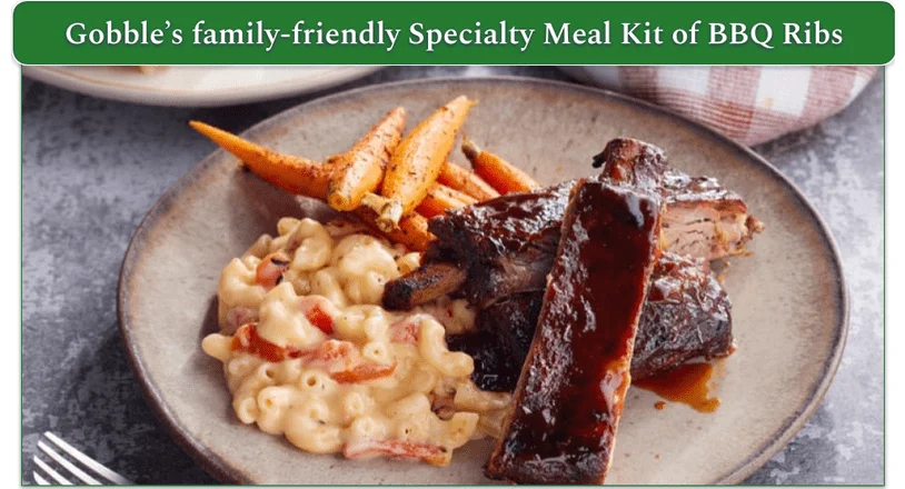 Screenshot of Gobble's Specialy Meal Kit for Four BBQ Ribs