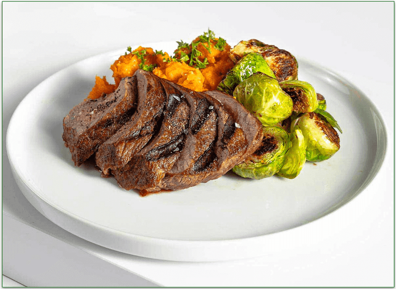 a steak dish from Trifecta's paleo menu