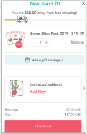 Raddish Kids' shopping cart content