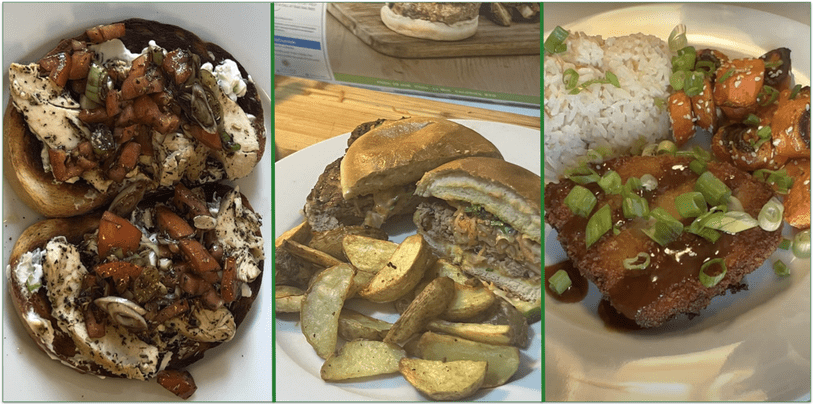 Three HelloFresh recipes side-by-side: Tuscan Chicken Sandos, Banh Mi Burgers, and Pork Katsu