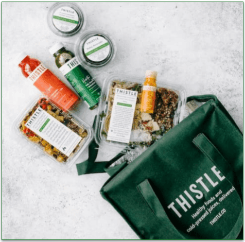 Thistle's products and packaging