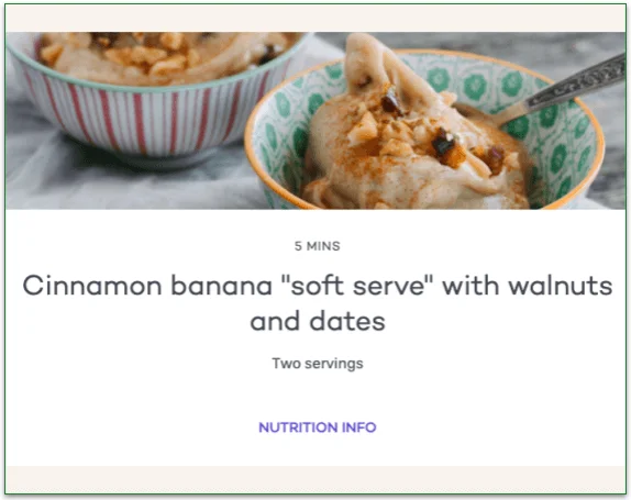 PlateJoy’s staple-only Banana “soft serve”