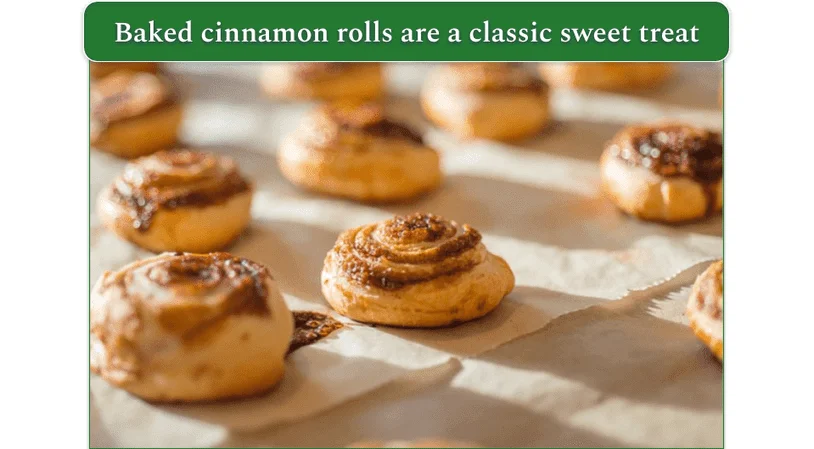 Cinnamon rolls on a baking sheet