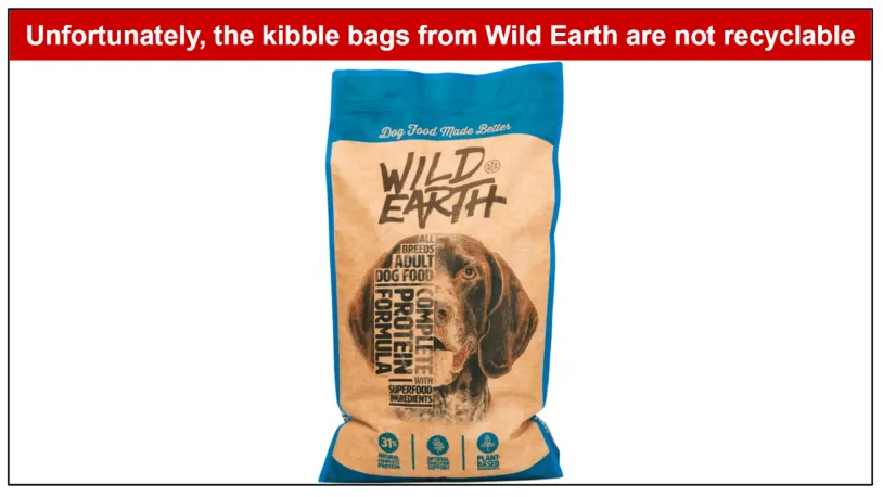 Wild Earth's kibble bag (packaging)