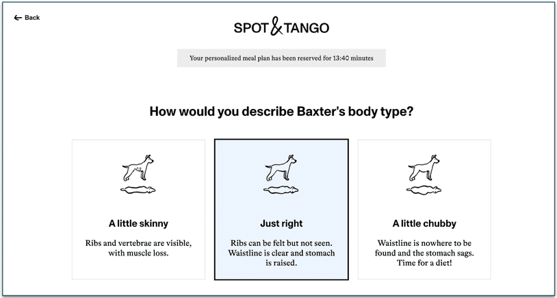 Take Spot & Tango’s quiz to create a personalized plan