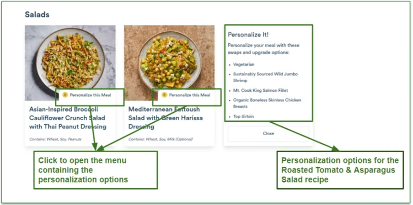 Gobble meals offer personalization options