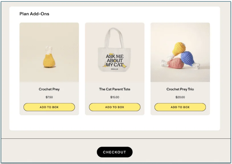 Add-ons are available for an extra cost