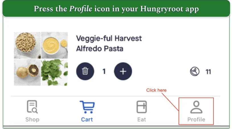 Account cancelation via the Hungryroot app