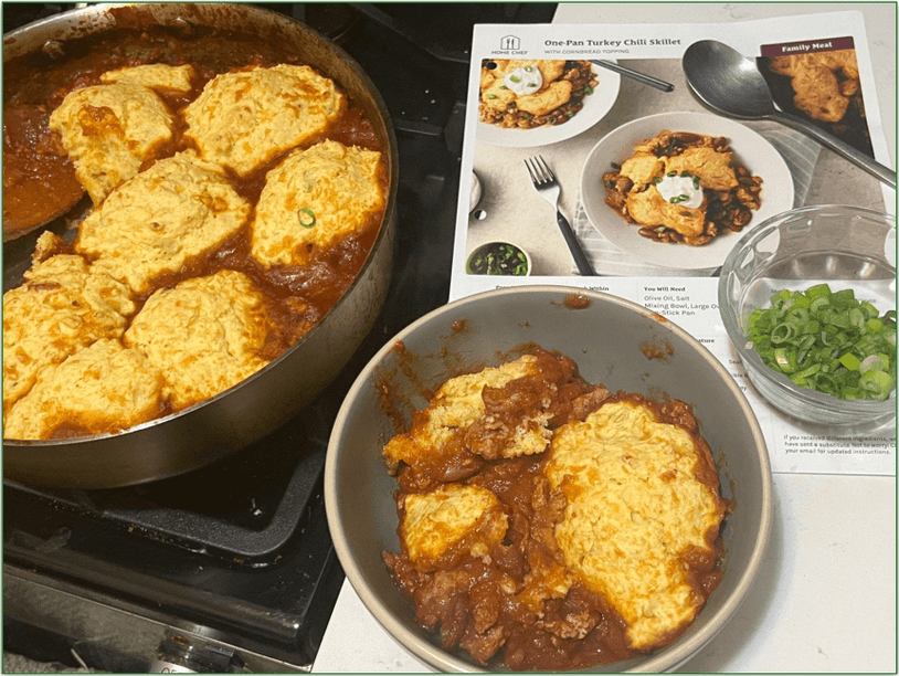 One-pan turkey chili skillet prepared by our reviewer