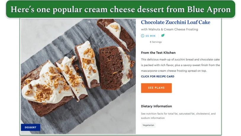 the Chocolate Zucchini Loaf Cake with Walnuts & Cream Cheese Frosting from blue apron