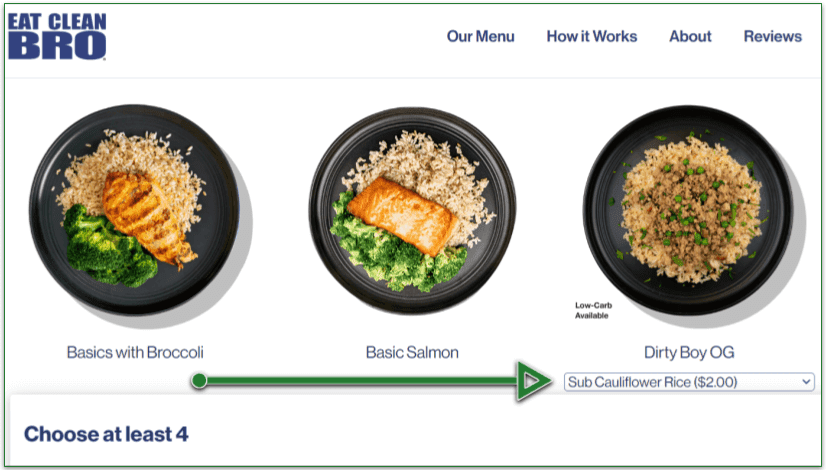 Eat Clean Bro's menu for members